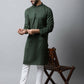Even Apparels Green Color Viscose Pure Cotton Men's Kurta With Band Collar (SLD1197) | Swadesiicart