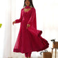 Joban Fashion Rani Pink Kurta Set Georgette Sequence Embroidery Work - Swadesiicart