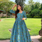 Aayaa Pure Ab Cotton Gown With Heavy Digital Print - Multi Color