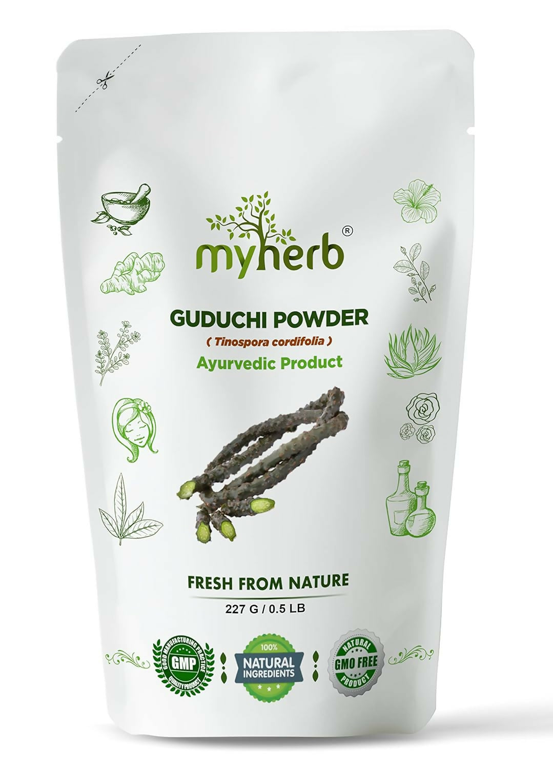 Myherb Natural Organic Guduchi Powder/Giloy Powder | Swadesiicart