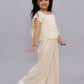 Lil Drama Glam Up Girls Beige Party Top and Pant Set | Swadesiicart