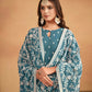 Anaita Teal Embroidered Faux Georgette Salwar Suit