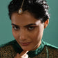 Gold-Polished White Kundan-Studded Pearl Beaded Maang Tikka - Ruby Raang | Swadesiicart