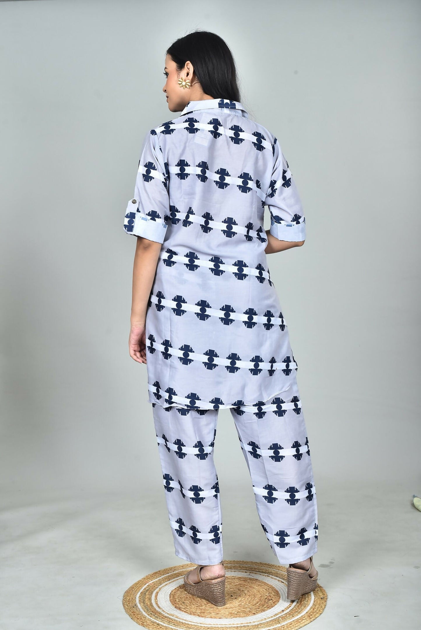 Morchari Digital Print Semi Muslin Co-Ord Set Top & Trouser-Multicolor - Swadesiicart