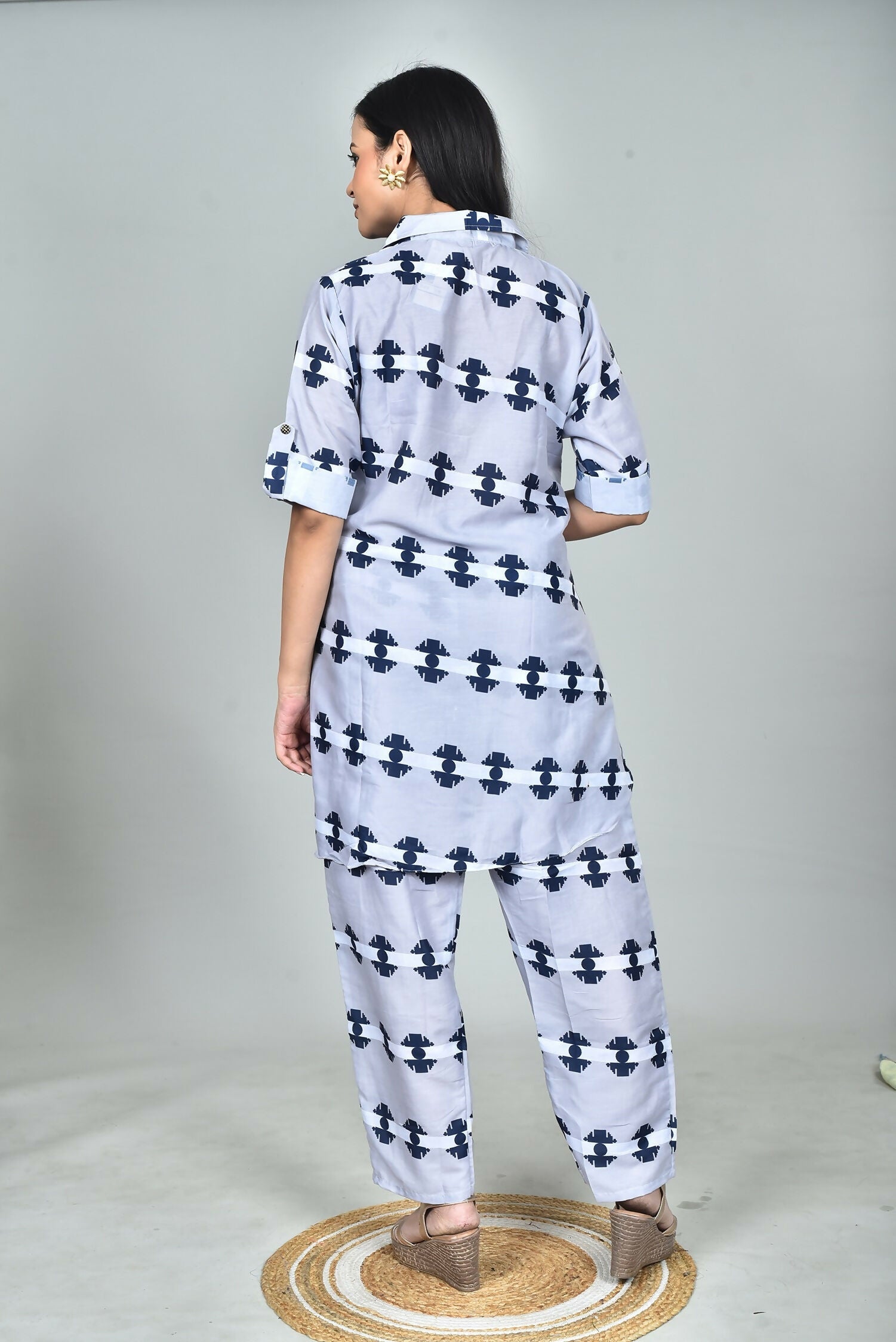 Morchari Digital Print Semi Muslin Co-Ord Set Top & Trouser-Multicolor - Swadesiicart
