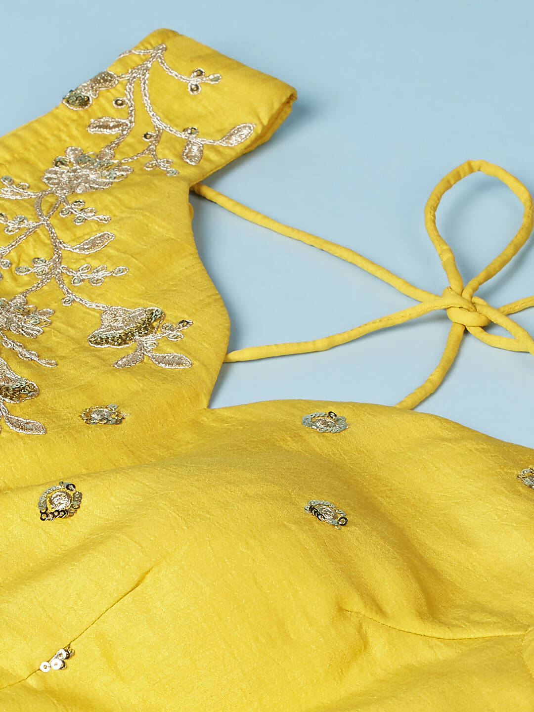 House of Panchhi Mustard Net Sequinse Work Lehenga & Blouse, Dupatta | Swadesiicart