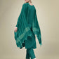 Jyoti Fashion Women's Teal Cotton Blend Embroidery & Sequence work Kurta with Trouser & Dupatta | Swadesiicart