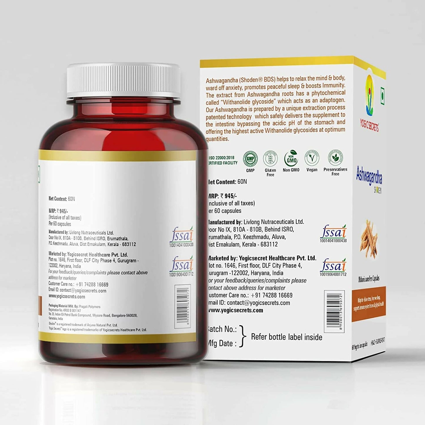 Yogic Secrets Ashwagandha Capsules | Swadesiicart