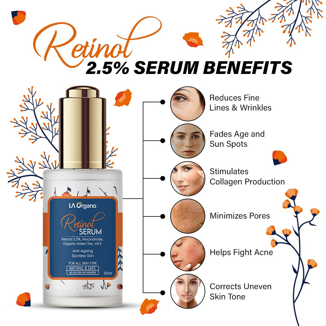 LA Organo 2.5% Retinol Face Serum | Swadesiicart