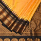Yellow and Black Gadwal Silk Handloom Saree with Mango Pallu Design - Global Threads | Swadesiicart