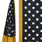 Yellow and Black Pochampally Ikat Cotton Handloom Dupatta with Square Buta Design - Global Threads | Swadesiicart