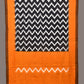 Yellow and Black Pochampally Ikat Cotton Handloom Dupatta with Zig-Zag Design - Global Threads | Swadesiicart