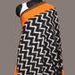 Yellow and Black Pochampally Ikat Cotton Handloom Dupatta with Zig-Zag Design - Global Threads | Swadesiicart