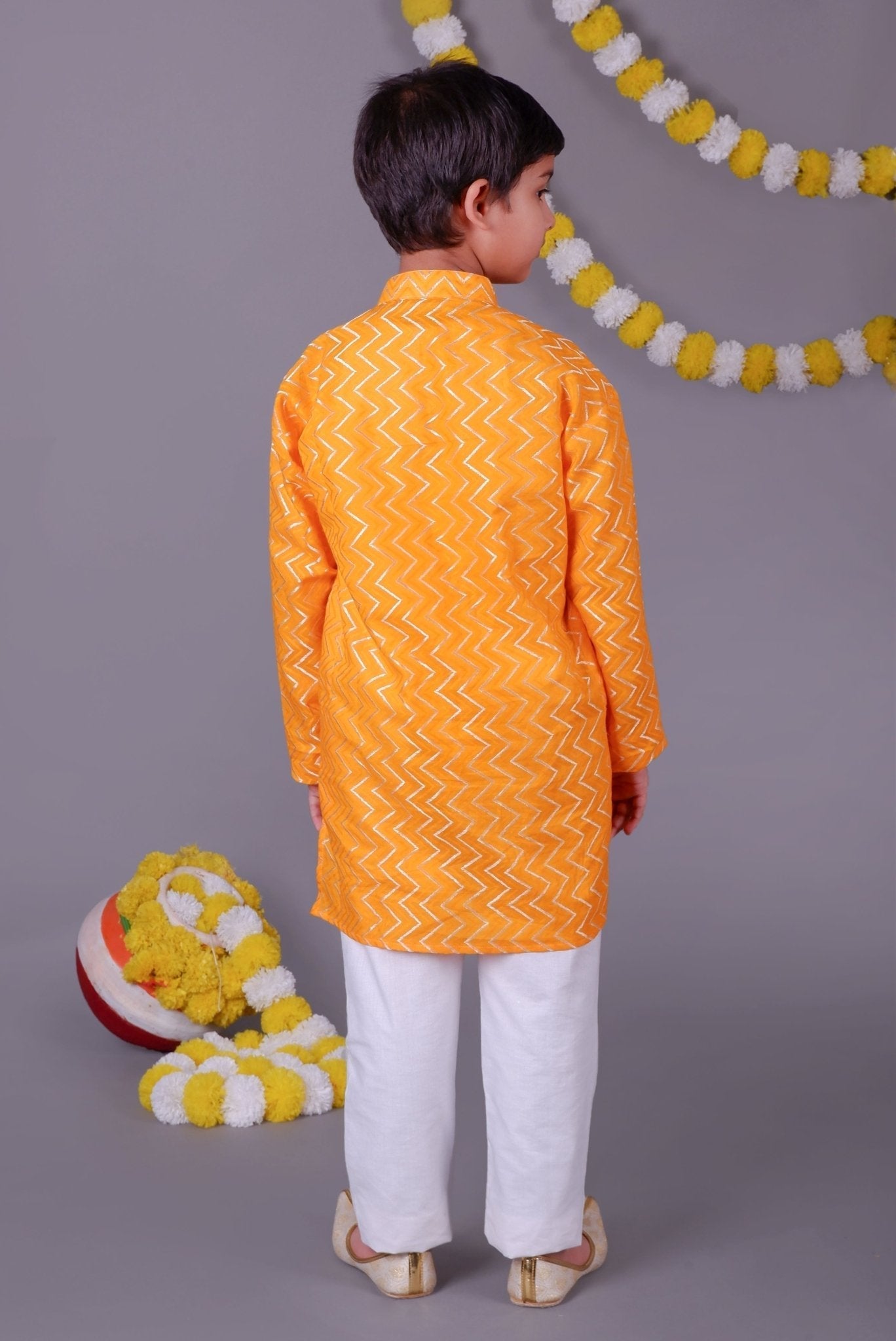Bluesaanchi Yellow Bold Zari Kurta Set – Trendy Vibes for Your Little One | Swadesiicart