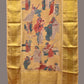 Yellow Kalamkari Hand Painted Kanchipuram Silk Handloom Dupatta with Painting Design - Global Threads | Swadesiicart