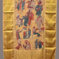 Yellow Kalamkari Hand Painted Kanchipuram Silk Handloom Dupatta with Painting Design - Global Threads | Swadesiicart