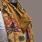 Yellow Kalamkari Hand Painted Sico Stole with Floral Design - Global Threads | Swadesiicart