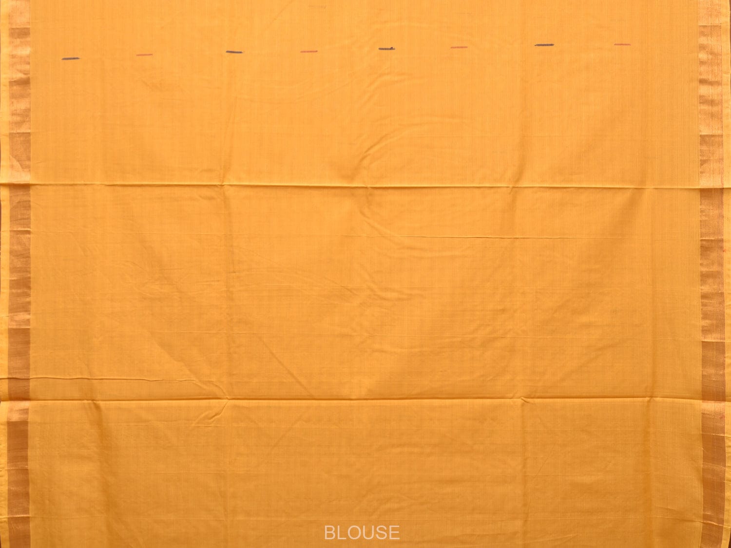 Yellow Khadi Cotton Handloom Saree with Buta and Strip Pallu Design - Global Threads | Swadesiicart