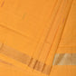 Yellow Khadi Cotton Handloom Saree with Buta and Strip Pallu Design - Global Threads | Swadesiicart