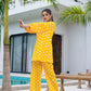 Yufta Yellow Polka Dot Print Top And Trouser Co Ord Set - Swadesiicart