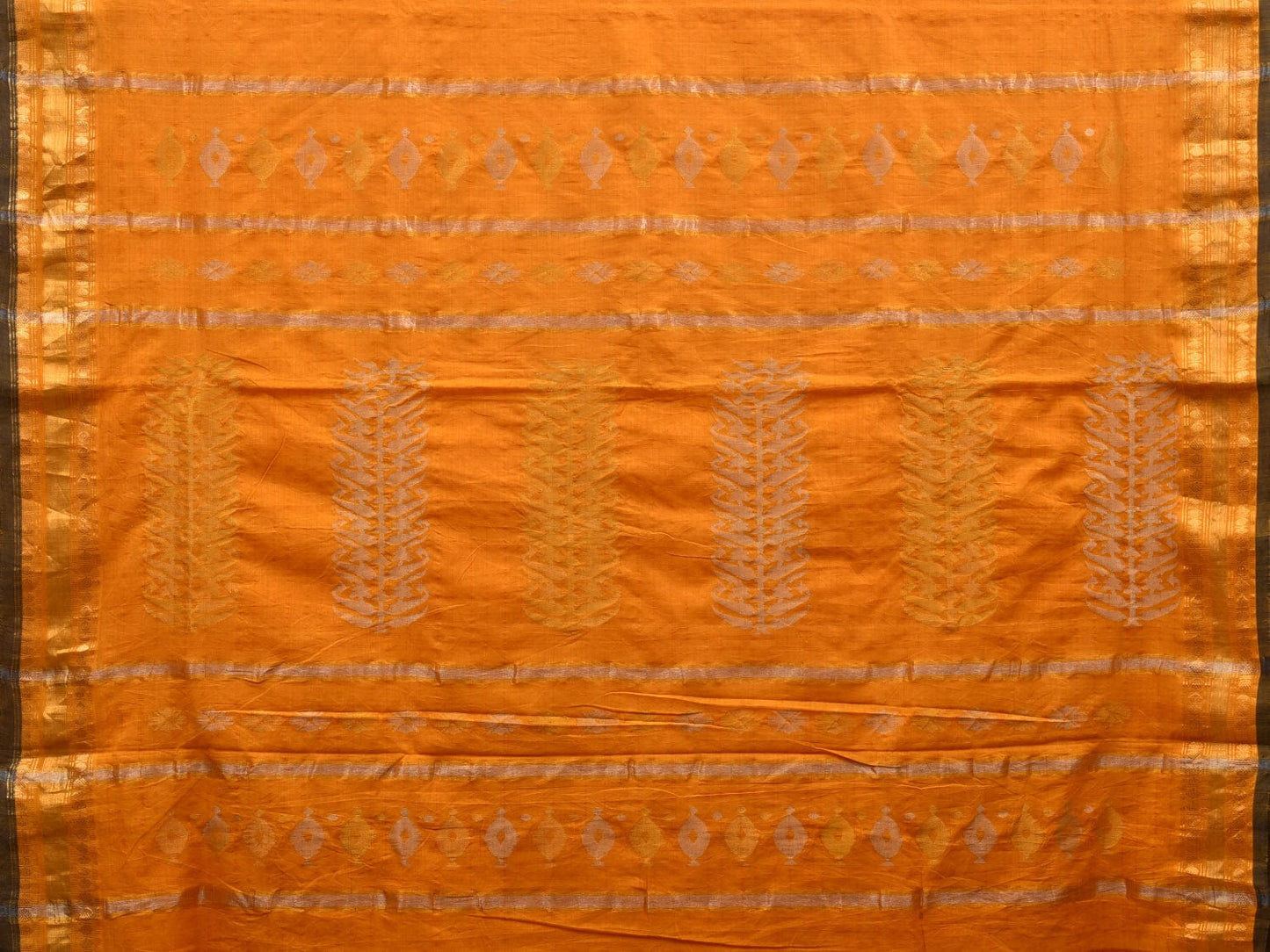 Yellow Uppada Cotton Handloom Saree with Karpur Pallu Design - Global Threads | Swadesiicart