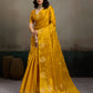 Anaita Yellow Tissue Silk Woven Saree With Blouse