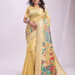 Anaita Yellow Linen Cotton Woven Saree With Blouse