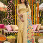 Anaita Yellow Linen Cotton Woven Saree With Blouse