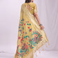 Anaita Yellow Linen Cotton Woven Saree With Blouse
