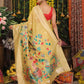 Anaita Yellow Linen Cotton Woven Saree With Blouse