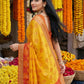 Anaita Yellow Pochampally Silk Woven Saree With Blouse