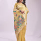 Anaita Yellow Linen Cotton Woven Saree With Blouse