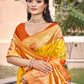 Anaita Yellow Silk Saree With Blouse Piece