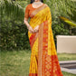 Anaita Yellow Silk Saree With Blouse Piece