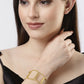 NVR Women Gold-Polished Western Cuff Bracelet - Swadesiicart
