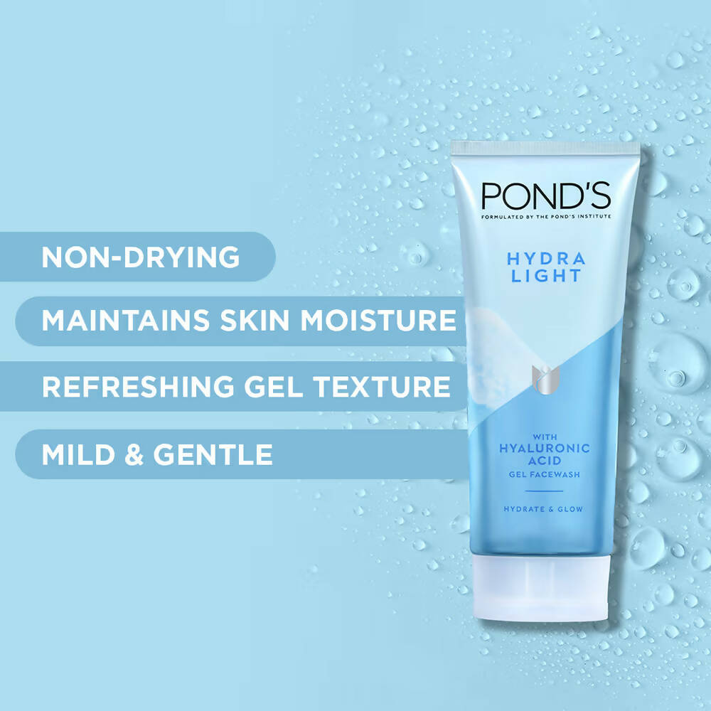 Ponds Hydra Light Hyaluronic Acid Hydrating Gel Face Wash - Swadesiicart