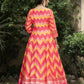 Wedding Designer Multi Soft Dola Silk Anarkali suit with Dupatta - Samanta - Swadesiicart