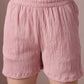 Myshka Women's Pink Solid Shirt Collar Party Shirt With Shorts Co-ord set - Swadesiicart