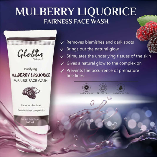 Globus Naturals Mulberry Liquorice Fairness Face Wash - Swadesiicart