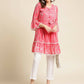 Pink Cotton Floral Printed Top - Himanshi - Swadesiicart