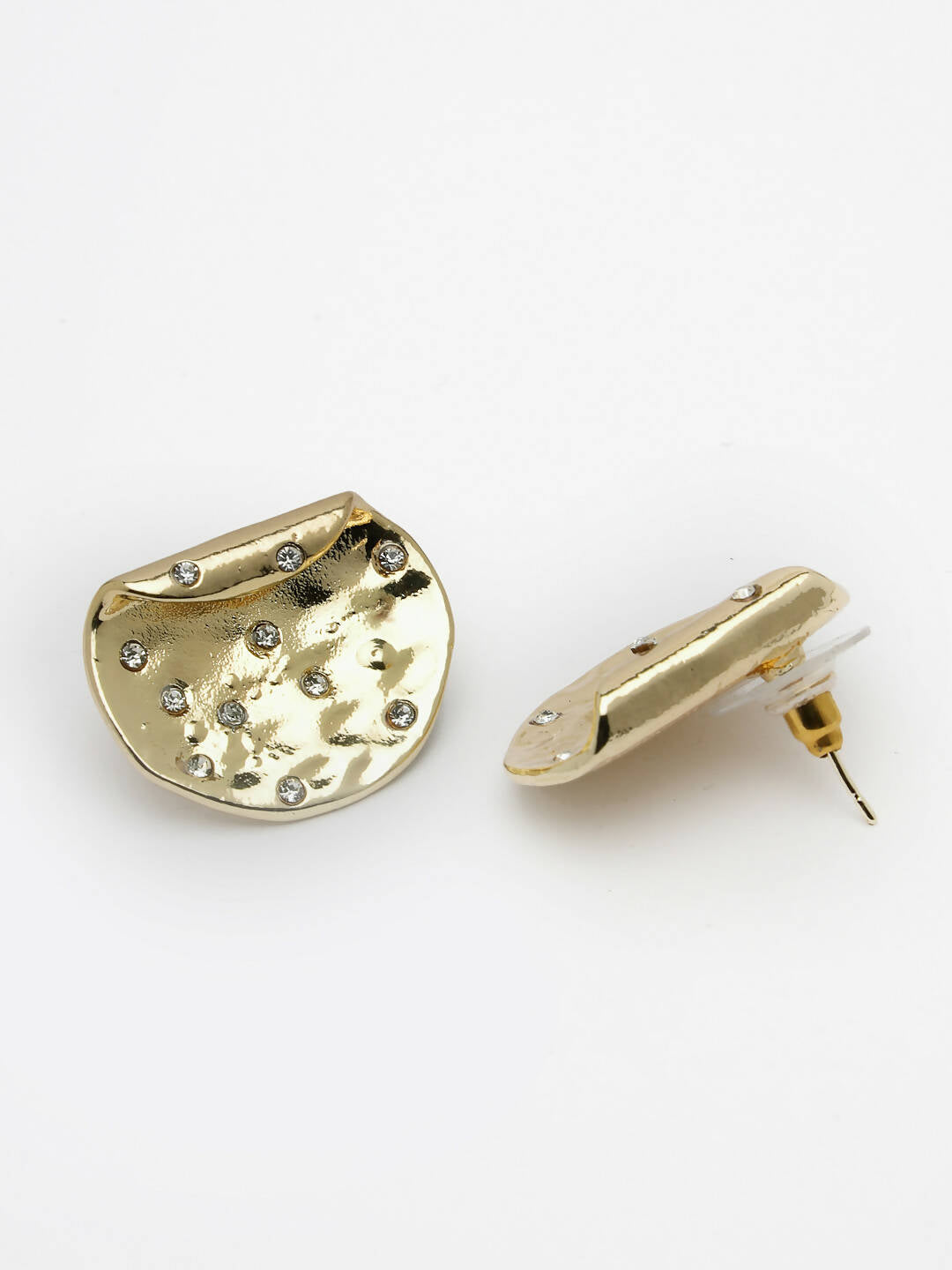 NVR Women Gold-Polished Contemporary Studs Earrings - Swadesiicart