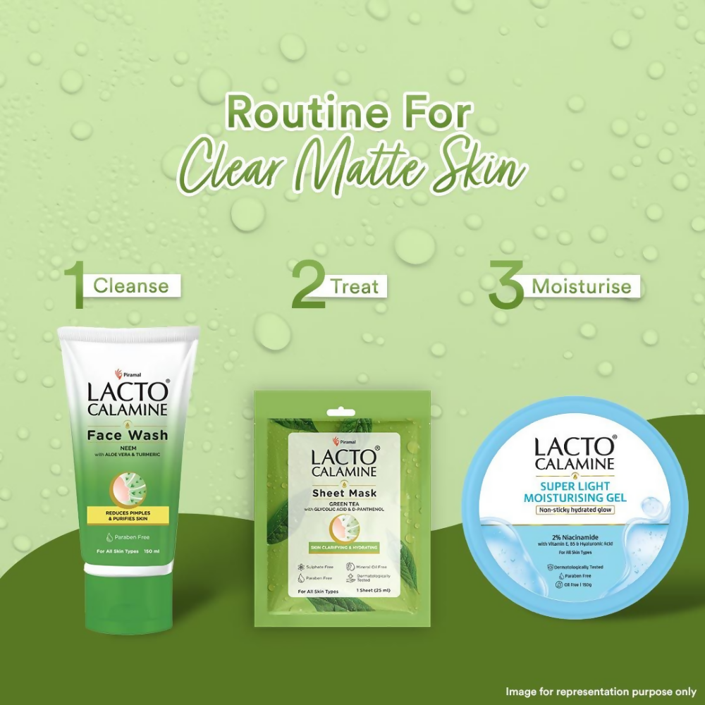 Lacto Calamine Green Tea Face Sheet Mask - Swadesiicart