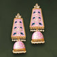 Mominos Fashion Johar Kamal Golden Kundan Meenakari Big Jhumka | Swadesiicart