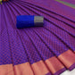 Vamika Banarasi Jacquard Weaving Purple Saree | Swadesiicart
