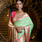 Vishnu Weaves Women's Pista Paithani Silk Zari Woven Saree with Unstitched Blouse - Swadesiicart