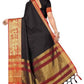 Vamika Banarasi Cotton Silk Weaving Black Saree (DOCTOR MOR BLACK) | Swadesiicart