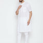 Even Apparels White Color Pure Cotton Men's Kurta With Band Collar | Swadesiicart