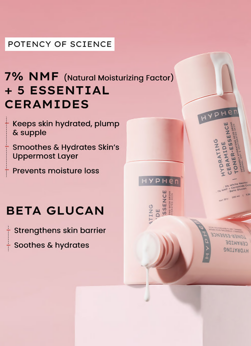 Hyphen By Kriti Sanon 7% Ceramides-Nmf Milky Toner Essence With 5% Glass Skin Blend Of Rice Water Snow Mushroom & Oatmeal | Swadesiicart