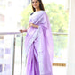 Very Much Indian Pure Linen Saree With Sleek Border And Exclusive Design - Lavender | Swadesiicart