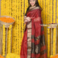 Very Much Indian Rajsi - Handloom Ari Checks Cotton Silk Saree With Golden Border - Maroon | Swadesiicart